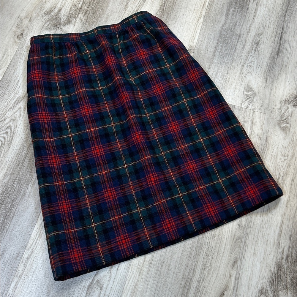 Heritage Core Vintage Pendleton Mac Lennan Tartan Plaid Virgin Wool Pencil Skirt - Picture 4 of 11